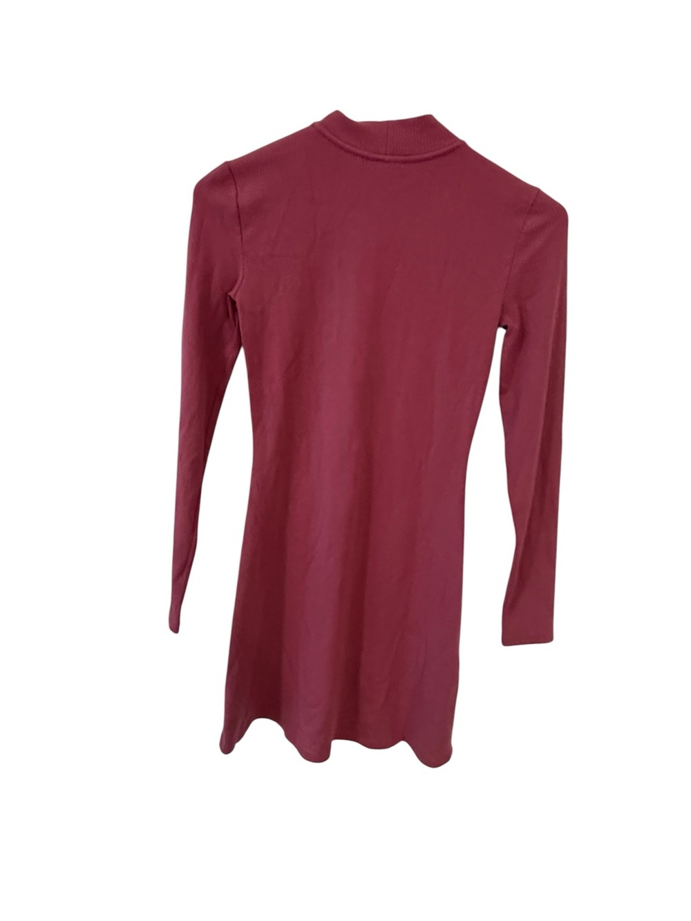 Sunday best from Aritzia  Long Sleeve Ribbed Mock Neck Dress - Deep Berry XS